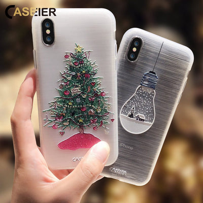 CASEIER Christmas Phone Case For iPhone X 8 7 6S 6 Plus XS Max 5S SE 2019 NEW Year Cases For iPhone 6 6S 7 8 Plus 10 Accessories