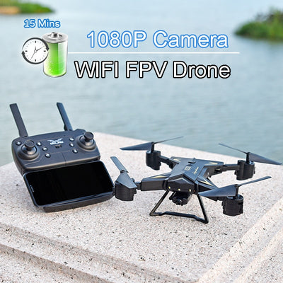 Drones with 1080P HD or 0.3MP Camera RC Quadcopter Foldable WIFI FPV Selfie Drone Altitude Hold Helicopter Dron Long Flight Time