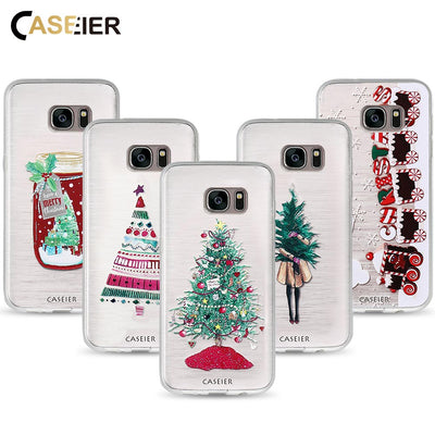 CASEIER Christmas Phone Case For Samsung Galaxy S9 S8 Plus S6 S7 edge Cute Silicone Case For Samsung Note 9 8 Funda Accessories
