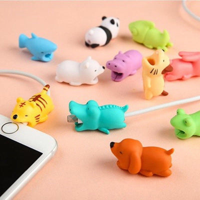 Cartoon Animals Data Line Protector For Iphone X XS Max XR 7 8 Plus 6 6S 5 5S Case For Huawei P20 Lite P Smart Phone Accessory