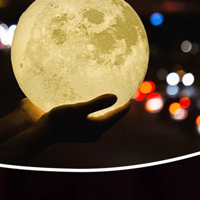 USB Gadget Rechargeable 3D Print Moon Lamp Usb Light Touch Switch Bedroom Bookcase Gadget Home Decoration Intelligent Charging
