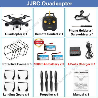 JJRC H68 Professional Drone with Camera 720P HD Wifi FPV RC Quadcopter Helicopter for Kids Toys Gift 20 Minutes Playing Time