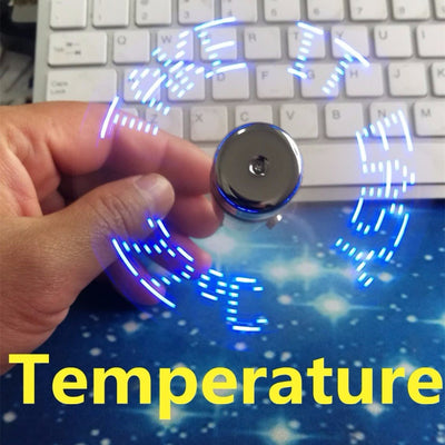 USB fans Temperature display creative gift with LED Light Cool Gadget temperature display dropship