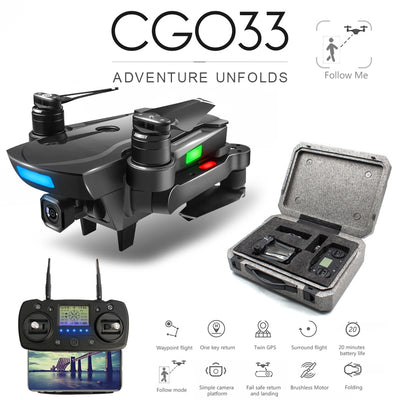ZWN CG033 Brushless FPV Quadcopter With 1080P HD Wifi Gimbal Camera Or No Camera RC Helicopter Foldable Drone GPS Dron Kids Gift