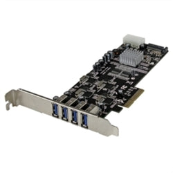 StarTech I/O Controller PEXUSB3S44V 4Port Quad Bus PCI-Express USB3.0 Card Adapter with UASP LP4 Power Retail