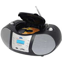 Boytone BT-6B CD Boombox Black Edition Portable Music System with CD Player & USB/SD
