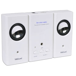 iDock Combo MSP-961 Portable Active Stereo Speaker System w/Line-In/Out & USB Charge Port (White)
