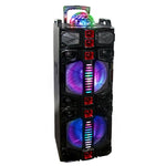 BeFree Sound Dual 12 Inch Subwoofer Bluetooth Portable Party Speaker With LED Lights, USB/ SD Input,Rechargeable Battery, Remote Control And Wireless Microphone