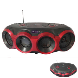 NAXA Electronics NPB-266 MP3/CD Boombox with Bluetooth (Red & Black)
