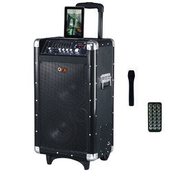 QFX 2x8 Battery Powered Bluetooth PA Speaker with FM/Radio/USB/SD