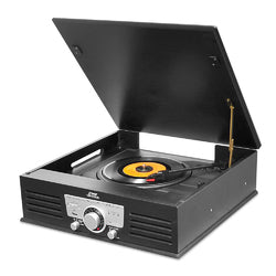Pyle Bluetooth Classic Style Record Player Turntable with Vinyl to MP3 Recording, USB/SD Card Readers and AM/FM Radio