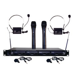 Pyle Pro(R) PDWM4300 4-Microphone VHF Wireless Rack-Mount Microphone System