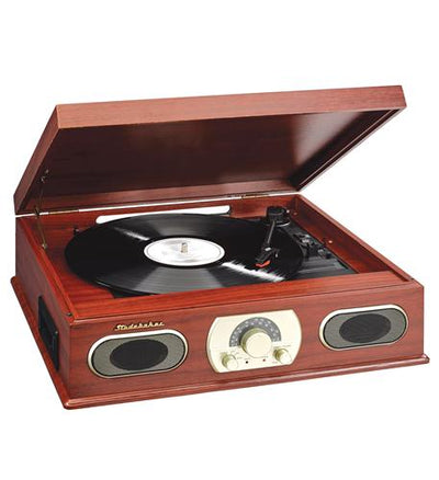 Wooden Turntable with AM/FM and Cassette