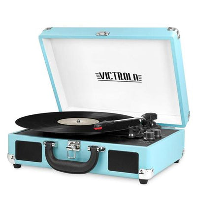 Bluetooth Suitcase Turntable in Turquois