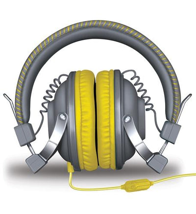 HM-260 Headphones w/Mic Gray & Yellow